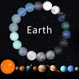 سوار الحجر الطبيعي رجال الكوكب الكوني 10 ملم حبة مجرة ​​المجوهرات الخريطة