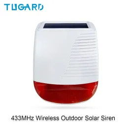 System Tugard SN40 433 MHz Wireless Outdoor Solar Syren Słoneczne światło Flash Strobe Wodoodporne syrena alarmowa dla domu bezpieczeństwa włamywacza