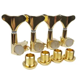 Guitar KAYNES 1:18 Ratio Gold Headstock Sealed Electric Bass Guitar Machine Heads Tuners Closed Guitar Tuning Key Pegs DJ242 Golden