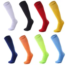 New Men Women Sports Soccer Socks Pure Color Professional Football Oddychający kolana