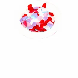 100 st/väska 2 cm cfetti hjärtformade rosenblad bröllopsarrangemang spge hjärtat äktenskap accores z9r8#