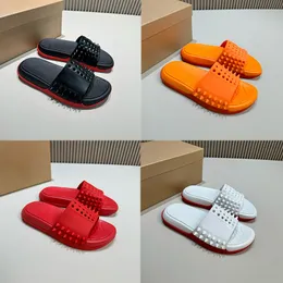 röda botten tofflor män mens designer sandaler chista loubotin sandaler glider svart vit röd gul blå orange grå tränare sneakers