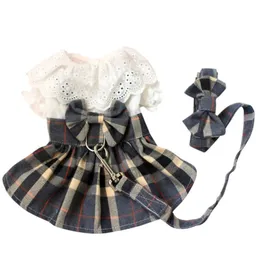 Sukienka dla psów w stylu księżniczki z lea hute Bowknot Doll Collar Ubrania dla małych psów CHIHUAHUA PET Puppy Costumes 240416