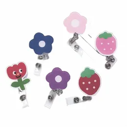 cute Fr Retractable Badge Reel Girl Kid Student ID Name Bus Card Badge Holder Card Cover Clip Credit Card Holder Accories l12l#