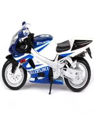 Maisto 118 118 Scala Suzuki GSX R750 motociclette motociclette motociclette di modelli di esposizioni alimentari giocattolo regalo di compleanno per ragazzi kids8230282