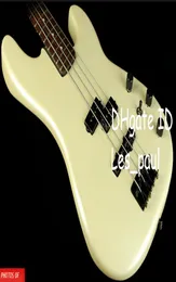 Custom 4 Saiten Duff McKagan Precision Bass Perle White Electric Bass Gutiar schwarzer Spindelstock schwarzer Hardwareskull -Nackenplatte TO2896753