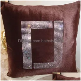 Cuscino di lettere quadrate causali p diamante cuscino divano di lusso di divano soggiorno cuscini cuscinetti di moda csd2403261 consegna goccia dhzzk