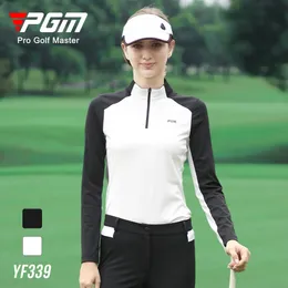 PGM PGM Golf Clothing Женская футболка с длинным рукавом весенняя осень спортивные повседневные женщины с высокими эластичными теплыми топами YF339 240416