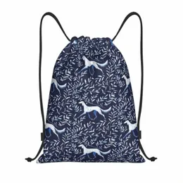 Saluki Greyhound DrawString Backpack 여성 남성 체육관 스포츠 Sackpack 휴대용 Whippet Seighthound Dog Shop Bag Sack H9hn#