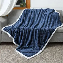 Blankets Fluffy Soft Blanket Double-sided Flannel Multifunctional Bed Cover Plush Bedspread Summer Thin Quilt Small Plaid