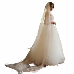 3m Cut Edge Cathedral Wedding Véils com pente branco marfim lg véils casamento Velos de Novia Accories Design R9ai#