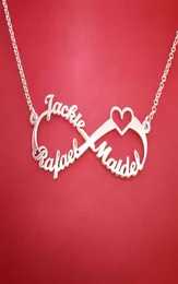 Rostfritt stål Anpassat namn Halsband Personligt Rose Gold Silver Infinity Pendant Friendship Necklace Jewelry Friend Gift 2111236495550