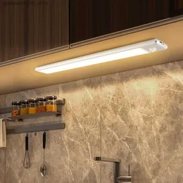 Lampade sfumature LED LED Night Light Pir Motion Sensor Cucina mobile da cucina sotto la luce 20/30 cm Alluminio ricaricabile in alluminio night Light Q240416