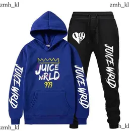 RIP juice wrld hoodies designer sweatshirt + sweatpants passar män kvinnor hip hop juice wrld fäll rap pullover två bit set sudaderas 713