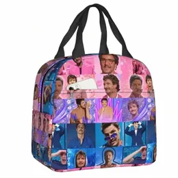 pedro Pascal Bisexual Pride Flag Insulated Lunch Tote Bag for Women Thermal Cooler Lunch Bag Outdoor Picnic Food Ctainer Tote m6YX#