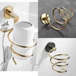 Brass Bathroom Holder Hair Dryer Holder Organized Rack Etagere Wall Mounted Hair Straightener Stand Bathroom Shelf Accessories 240403