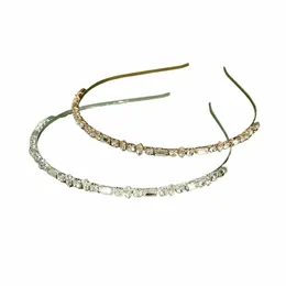 Barock guldfärg Crystal Tiara Luxury Rhineste Zirc Crown Wedding Hair Jewelry Accors Women Headpiece Ornament O8ot#