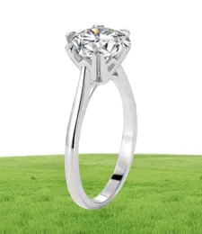 Sterling Silver Product i Love with Single Bell Women039s överdrivna stora 2 CT -simulering Diamond Ring som visar upp två CT D1894609