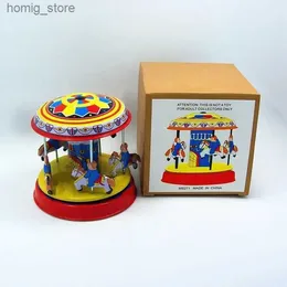 Classic Series Vintage Clockwork Style metalowe blaszane koła Wysokie koło Trojan Toys Mechaniczne zabawki dziecięce i prezenty dla dzieci Y240416DJOM
