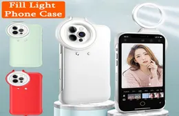 iPhone 12Pro Max Flash LED 링 링 플라이 라이트 백 커버를위한 셀카 가벼운 휴대용 휴대 전화 케이스 1212 Pro New Case9947677