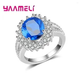 Rings Cluster Fashion Women Ring Girl Gioielli Crystal Crystal Trendy Sparkling Bride Wedding Engagement Drop