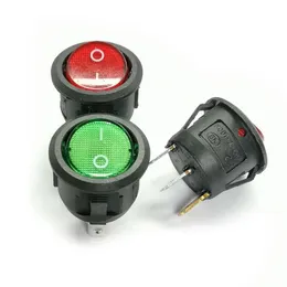 20pcs/lotto KCD1 Interruttore a bilanciere rotondo 3pin 3p 2-Positon 6A/250V 20mm rosso/verde