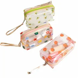 Butterfly Avocado Cosmetic Bag PVC Women Zipper Clear Makeup Facs Case Travel Make Up Organizer Storage Bath Bag 05cm#
