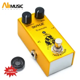 Cabos safue guitarra elétrica Tremolo Intensidade/Taxa Efeito Pedal Mini Tipo único DC 9V VERDADEIRO DE