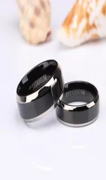 Anelli di nozze Eamti Men Ring Brab di lusso nero Banda Pure Titanium lucidata per le donne amante Coppia di fidanzamento Gioielli Dimensioni 4SIZE 146761486