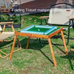 Mobili da campo esterno portatile mahjong viaggi di viaggio e elevato tavolo set di dormitori in legno massiccio