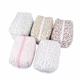 1pc Storage Organizer Floral Puffy Quilted Makeup Bag Fr Printed Cosmetic Pouch Travel Cosmetic Bag Makeup Accory 00hU#