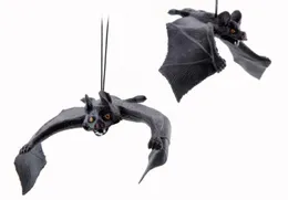 Halloween rubber bat hanging drooping 3D bats horror spooky party decoration props simulation lifelike animal black gift festive s8788460