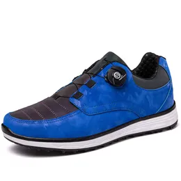 Sapatos de golfe ao ar livre masculinos confortáveis tênis casuais preto branco azul