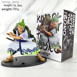 Action Toy Figures Hot One Piece 16см аниме фигура GK Roronoa Zoro Manga Anime Statea Статуя Модель модель Kid Toy Y240415