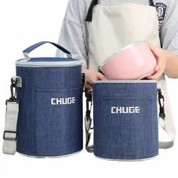 2 Sizes Portable Round Barrel Thermal Lunch Bag Student Office Worker Insulated Cooler Box Food Ctainer with Shoulder Strap e6sd#