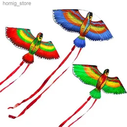 Acessórios de pipa New Cheght Outdoor Fun Sports 43inch Parrot /Bird Kite com alça e linha para crianças bom voar Y240416