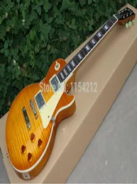 プロモーション1959 Vos R9 Flame Maple Top Amber Sunburst Electric Guitar Mahogany Body Chrome Hardware White Pearl inlay2396753
