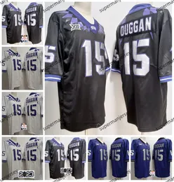 TCU Horned Frogs 축구 유니폼 NCAA College Mens #15 Max Duggan Jersey 2024 최신 스타일