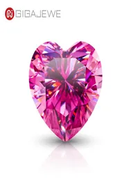 Gigajewe Pembe Renk Kalp Kesimi VVS1 Moissanite Diamond 034CT Mücevher Yapımı 7784241
