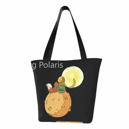 the Little Prince Shopper Bag Love Fantasy Carto Handbags Women Designer Tote Bag Retro Polyester Beach Shop Bags m2yY#