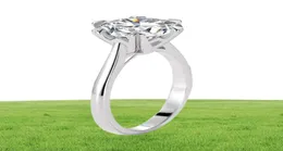 Sterling Silver Product i Love With Single Bell Women039s överdrivna stora 2 CT -simulering Diamond Ring som visar upp två CT D1776816