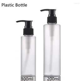 Lagringsflaskor 10/20 st 100 ml 200 ml tom påfyllningsbar plastlotion Pumpflaskan frostad kosmetisk behållare bärbar matt schampo toner
