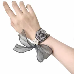 bride Sisters Bridesmaids Wrist Fr Super Fairy with Wedding Gauze Mori Best Man Hand Fr Ribb Simple 47z9#