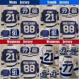 Steven 91 Staos 88 Andrei Vasilevskiy Hockey Jersey Custom Tampa Bay Lighing Nikita Kucherov Brayden Point Victor Hedman Pat Maroon Brandon Hagel Nicholas Paul Paul