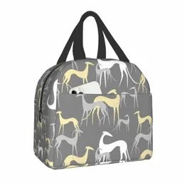 Greyhound Galgos Dog Saco de lancheira Térmica Caixa de bento Isolador Térmico para crianças Comida Escola Whippet Sighthound Portable Lunchings Z131#