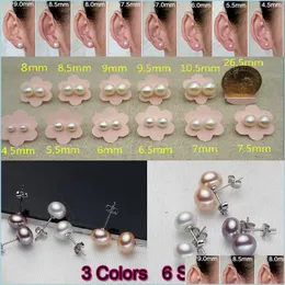 Dangle Kronleuchter Perlenohrringe 925 Sier Schmuck für Frauen 3 Farbe 6-12mm Oblate Bolde natürlicher Süßwasser Geschenk Tropfen Dhgarden Dhwvc