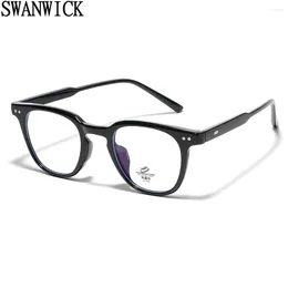 Occhiali da sole Swanwick Square Glasses for Men Anti Blue Light Tr90 Eyele Glasses Decorazione femmina femmina grigio trasparente lente trasparente