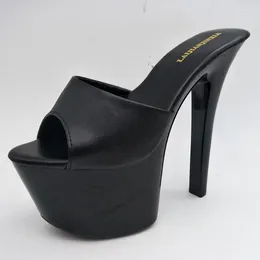 Dans ayakkabıları laijianjinxia 17cm/7inches pu üst model seksi egzotik yüksek topuk platform parti kadın terlik pole g050