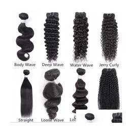 Hair Accessories 4-Wholesale 10 Bundles Virgin Indian Weave Straight Body Deep Curly Natural Brown Color Unprocessed Human Extensions1 Otmrg