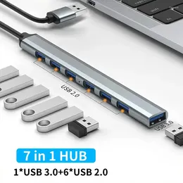 В 1 USB Hub 3.0 Multi Splitter Power Adapter 7 Port 2.0 Multipling Expander OTG для аксессуаров для ноутбуков ПК